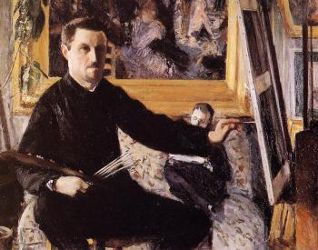 Gustave Caillebotte : Self Portrait with Easel